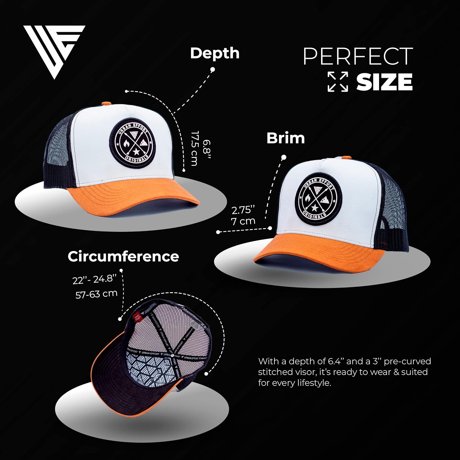 Tucker Hats for Men - Mesh Back Cap Women Baseball Hat 5-Panel-Great Baseball Snapback Closure White+ Brown Black Patch