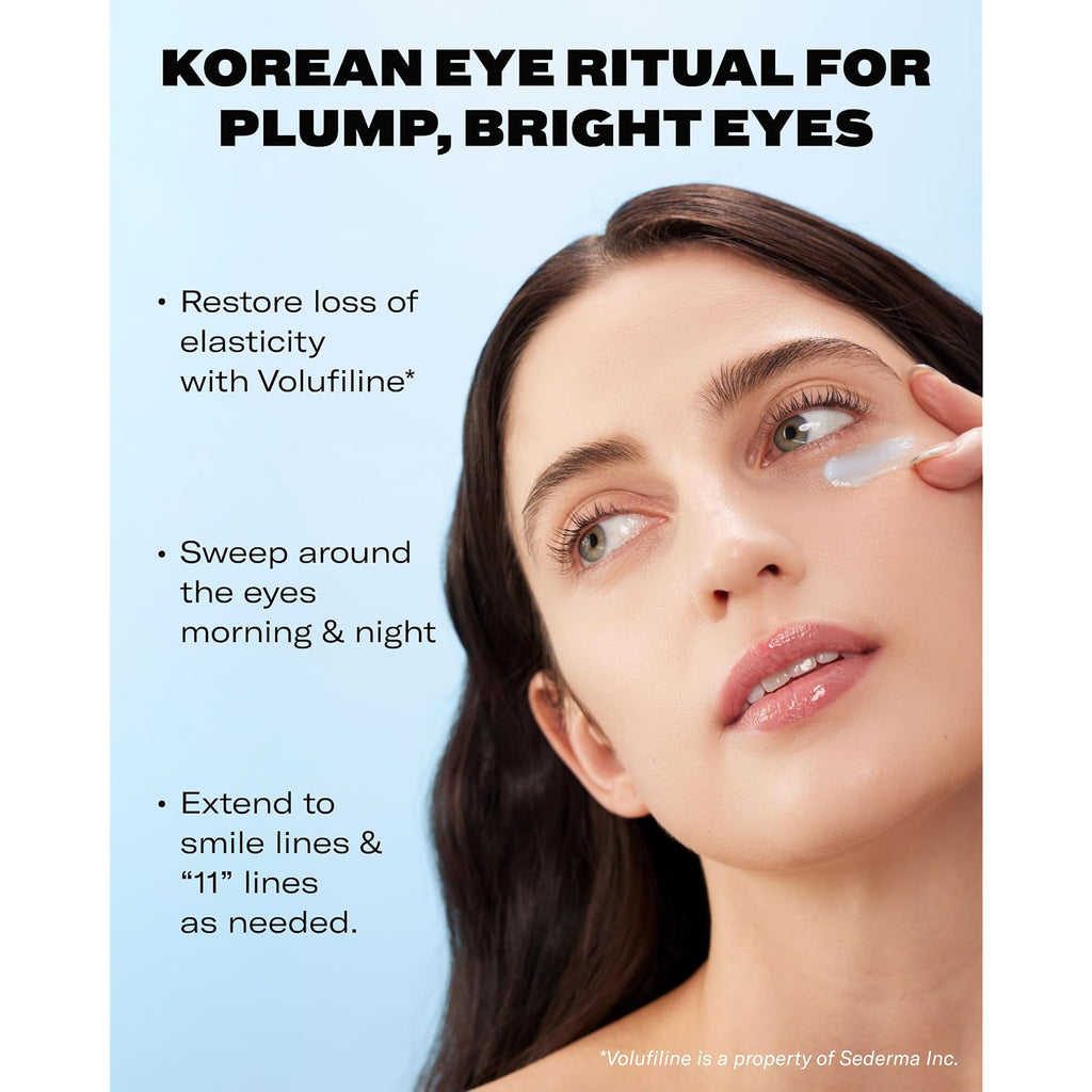 Then I Met You Snail Mucin Eye Cream, Korean Skincare For Dark Circles, Puffy Eyes, & Wrinkles, Firming, Brightening, Plumping, & Hydrating With Volufiline*, Peptides, Collagen, & Caffeine, 0.51 Oz