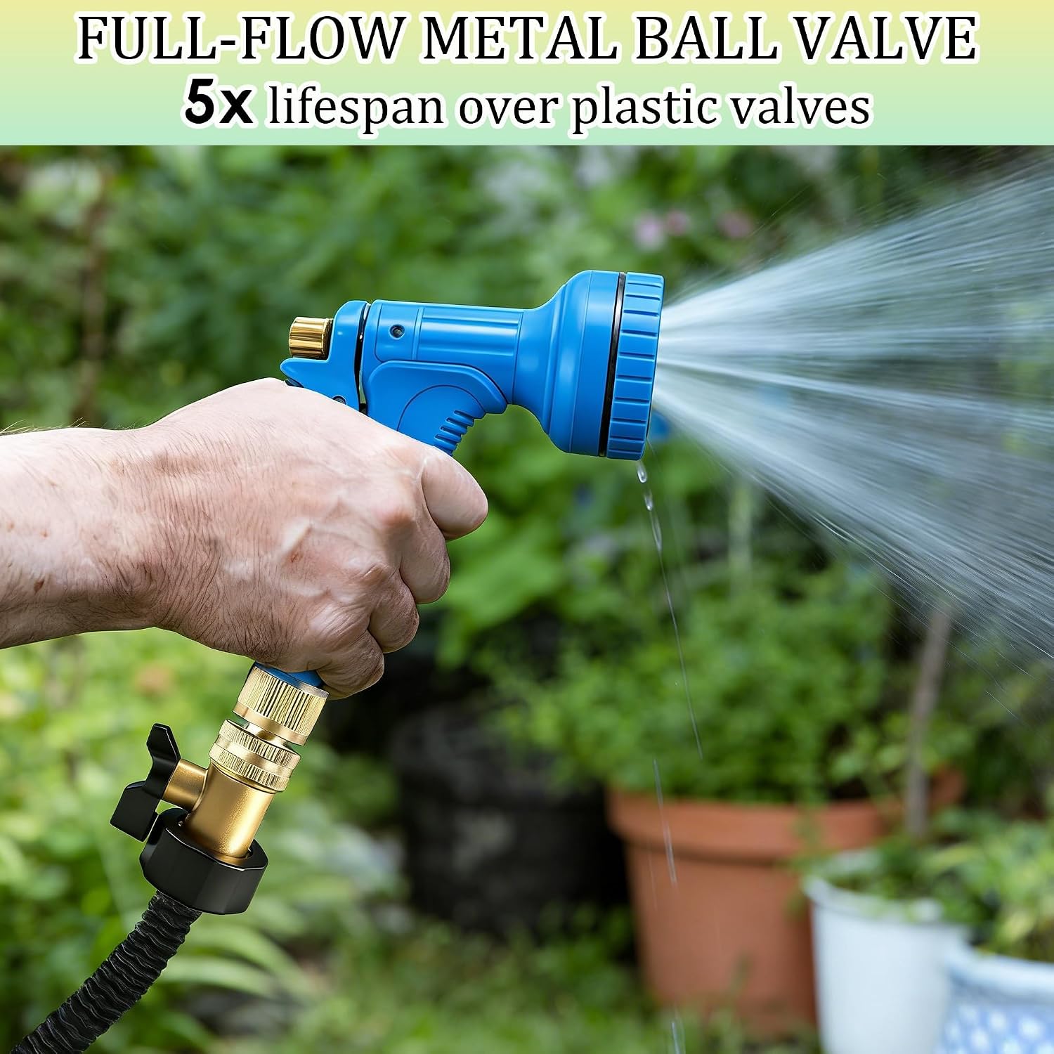 Hourleey Garden Hose Shut Off Valve, 2 Pack Heavy Duty 3/4 Inch Solid Garden Hose Shut Off Valve With 4 Extra Rubber Washers