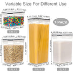 Pantrystar Airtight Food Storage Containers With Lids, 7 Pcs Bpa Free Kitchen Canisters For Spaghetti, Pasta, Dry Food, Flour And Sugar, Plastic Canisters For Pantry Organization And Storage