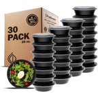 Freshware Meal Prep Bowl Containers [30 Pack] Plastic Bowls with Lids for Soup and Salad, Food Storage Bento Box, BPA Free, Stackable, Lunch Boxes, Microwave/Dishwasher/Freezer Safe (28 oz)