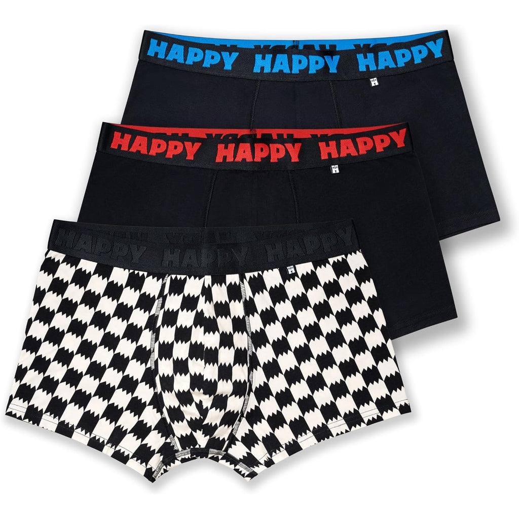 Happy Socks Men'S 3-Pack Black Mix Short Boxers