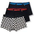 Happy Socks Men'S 3-Pack Black Mix Short Boxers