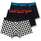Happy Socks Men'S 3-Pack Black Mix Short Boxers
