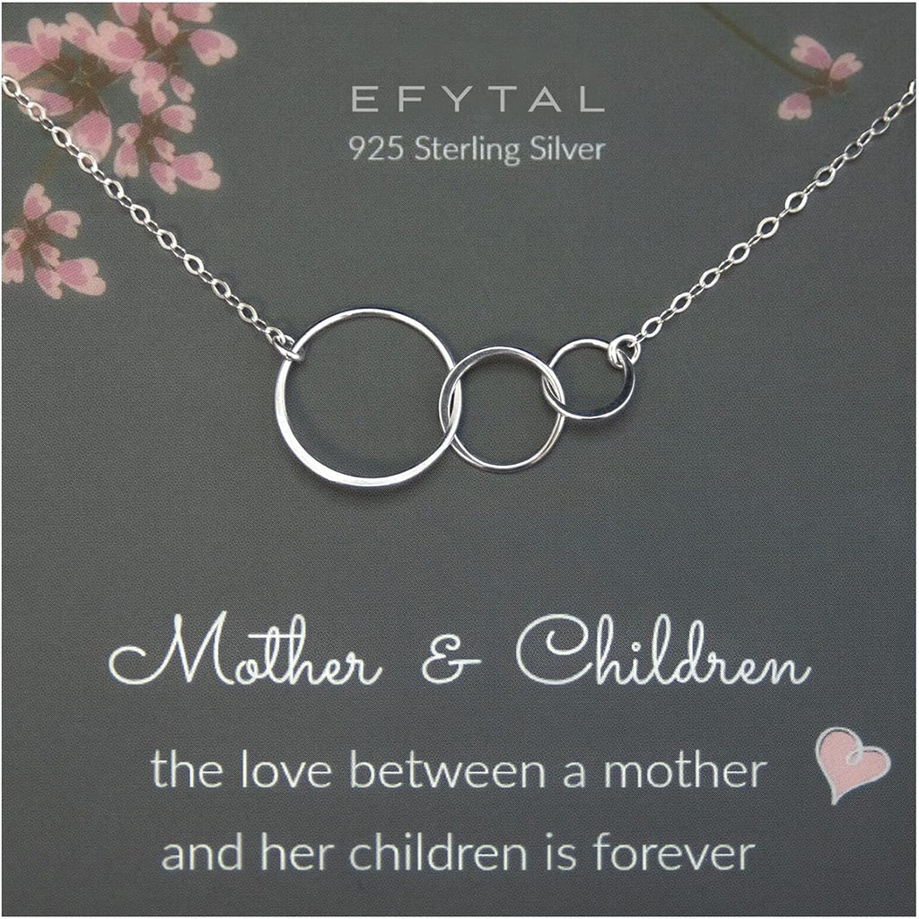 EFYTAL Mom Necklace for Women, Sterling Silver or 14K Gold Mothers Necklace, Mothers Day Gifts for Mom, Mama Necklaces