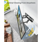 Montek Heavy Duty Xxl Full Motion Tv Wall Mount For 60-120 Inch Extra Large Tvs, Holds 265 Lbs, Max Vesa 900X600, 27.7" Extension, Swivel & Tilt, Preassembled, Fits 12–24" Studs, Led/Lcd/Oled 4K/8K