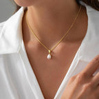 Yoosteel Mothers Day Gifts - Dainty 14K Gold Plated Pearl Choker Necklace Minimalist Elegant Gold Pendant Necklace for Women Trendy Bridesmaid Wedding Gift Jewelry