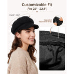 Newsboy Hats for Women Winter Beret Hat Classic Newsboy Caps Retro Fashion French Hats for Women A Black