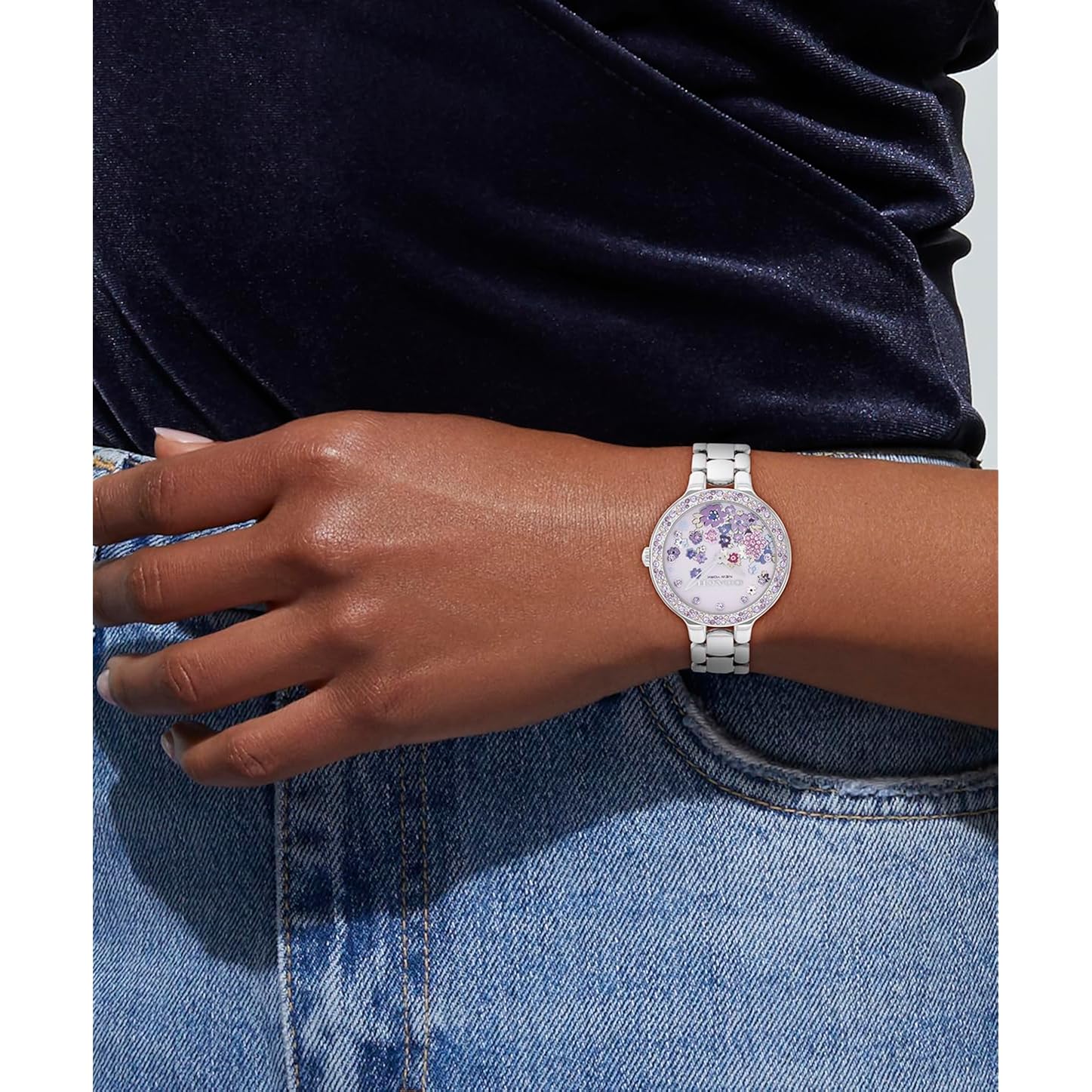 Coach Chelsea Women'S 2H Quartz Watch - 36Mm Stainless Steel Bracelet - Crystal-Set Bezel With Floral Design - Premium Fashion Timepiece - Gift For Her