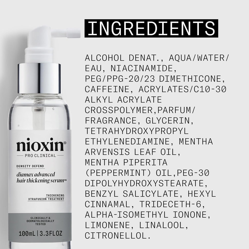 Nioxin Hair Thickening Serum | Night Density Rescue Serum | Density Defend Diamax Advanced | For Thicker, Fuller-Looking Hair | Against Breakage