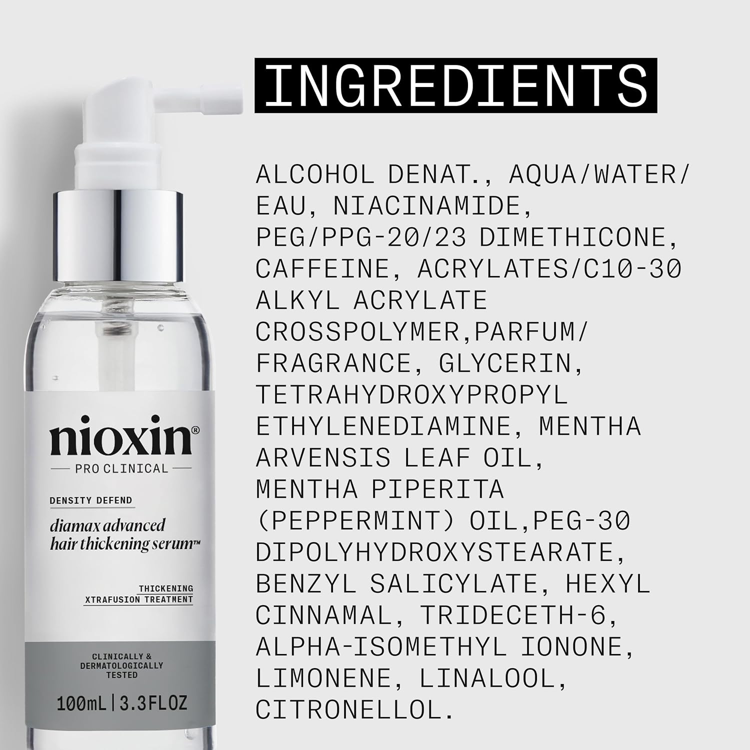 Nioxin Hair Thickening Serum | Night Density Rescue Serum | Density Defend Diamax Advanced | For Thicker, Fuller-Looking Hair | Against Breakage