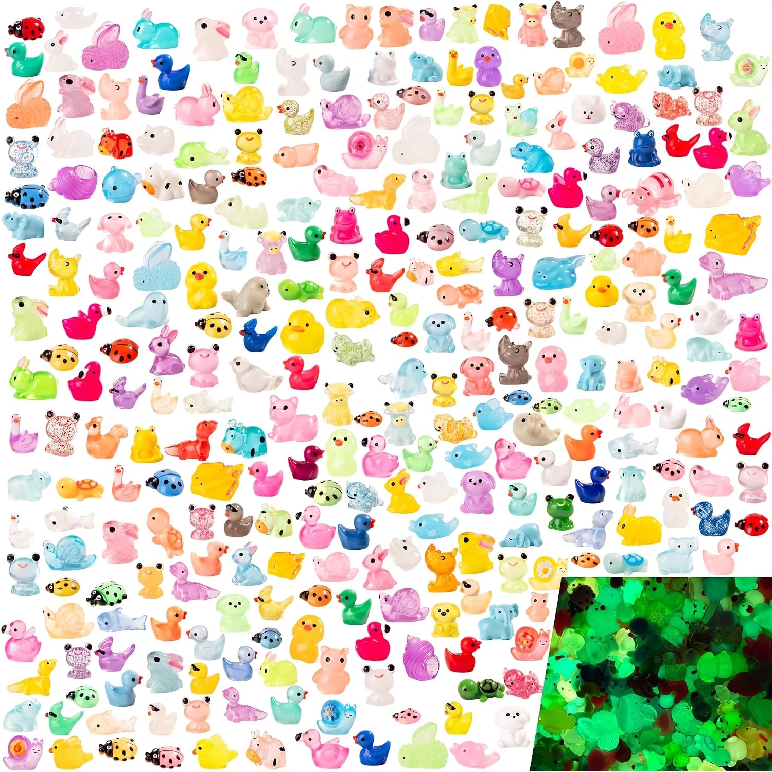 300Pcs Mini Resin Animals Many Styles Variety Tiny Animals Figures Miniature Little Small Animal Figurines Bulk For Micro Fairy Garden Landscape Accessories Hide Crafts Decor Aquarium