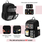 Ita Bag Pin Display Backpack With Insert, Aesthetic Laptop Backpack | Ita Backpack With 3 Clear-Window Pockets, Laptop Sleeve, Kawaii Backpack For Cosplay & Concert(Pins Not Included)