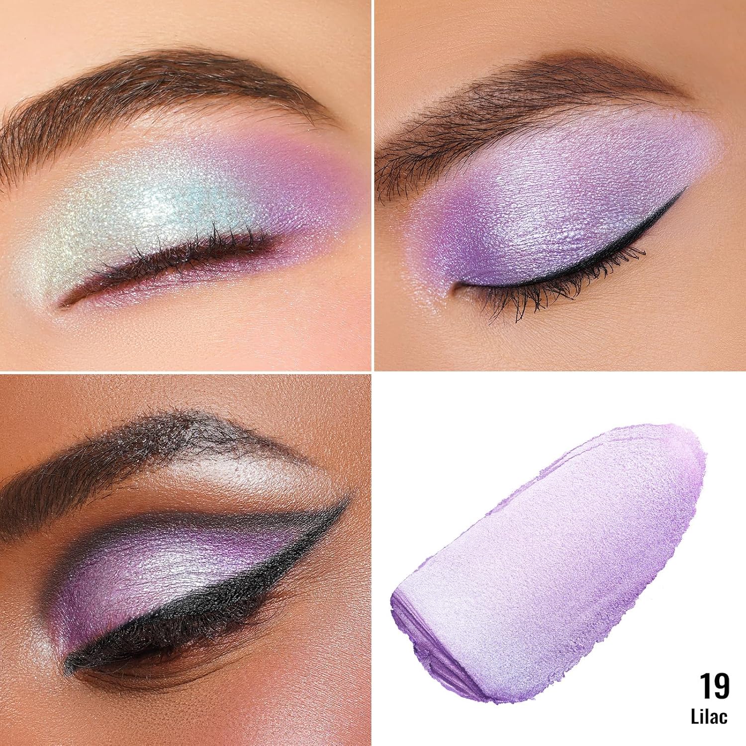 Oulac Purple Cream Eyeshadow Also For Highlighter Large Capacity Highly Pigmented Eye Shadow Waterproof &Long Lasting With Moisturizing Formula, Shimmer Glitter Eye Makeup. 6G.(19)