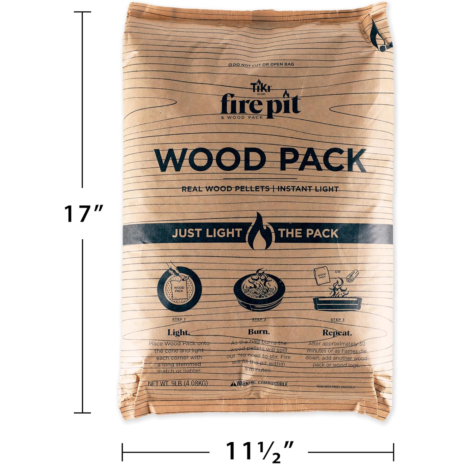 Tiki Wood Pellet Pack – 4-Pack Wood Pellets For Smokeless Fire Pits, Easy-To-Use Fire Pit Fuel For Outdoor Heating & Camping, 30+ Minute Full Flame Fire, Made In The Usa