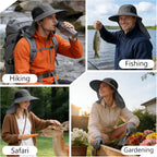 Sun Hat for Men Women with Neck Flap,UPF 50+ UV Protective Hiking Fishing Hats,Wide Brim Sun Hat for Women&Men