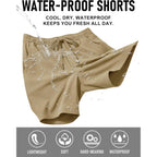 Magcomsen Men'S Casual 7 Inch Shorts Chino Water Shedding Elastic Waist Summer Shorts With Zipper Pockets