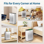 Air Purifier For Large Room, Cleans 2,400 Ft² In 30 Mins, 3-Stage True Hepa, 360° Airflow, Large Touch Display Control, Real-Time Air Quality (Pm2.5) Display, Ultra-Quiet 20Db Sleep Mode, Hap602 White