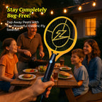 Zap It! Rechargeable Electric Fly Swatter Racket - 4,000-Volt Mosquito Zapper With Usb Charging Cable And Super-Bright Led Light -Large- Safe 3-Layer Mesh, Yellow, Bug Zapper For Indoors And Outdoors