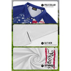 Mainfini Men'S Patriotic Polo Shirts Stretch Upf 50+ Short Sleeve Raglan American Graphic Golf Shirt (S-3Xl)