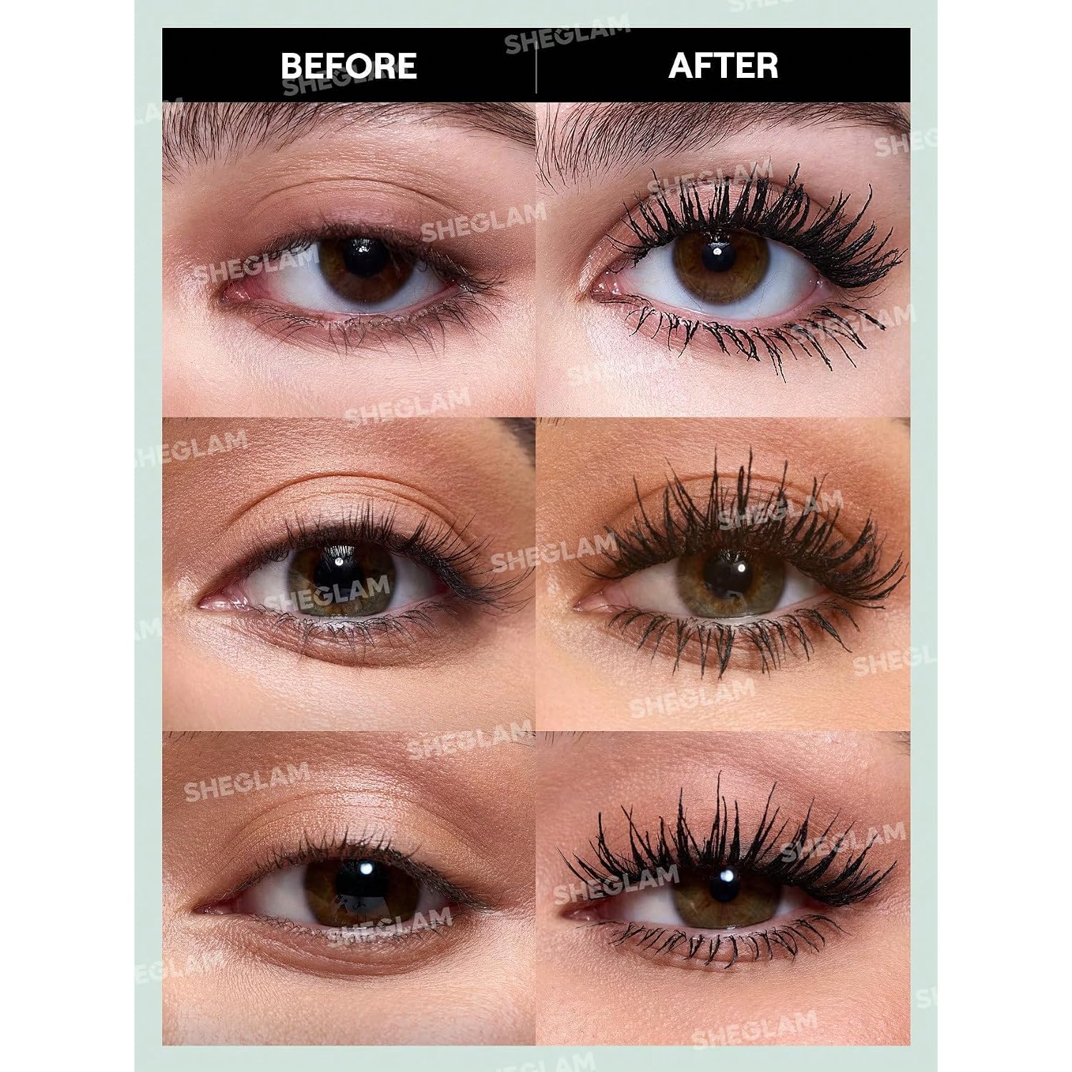 Sheglam 2 In 1 Black Volume And Length Waterproof Mascara Long Lasting Dual-Ended Tubing Eye Makeup
