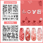 Biutee Nail Stamping Plates Set 15PCS Nail Stamping Kit with Nail Art Stamper & Scraper Nail Stamp Template Kit Lace Flower Butterfly Animal Pattern Nail Art Stencils for Manicure Salon Home DIY