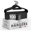 Utopia Home Velvet Hangers 100 Pack – Premium Hangers With Tie Bar - Black | Non-Slip Slim Clothes & Coat Hangers With Tie Bar, Space-Saving Heavy Duty Design, 360° Swivel Hook