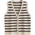 Lillusory Vest Tops For Women 2026 Summer Outfits Striped Sweaters Button Up Casual Blouses Jacket Fashion Clothes