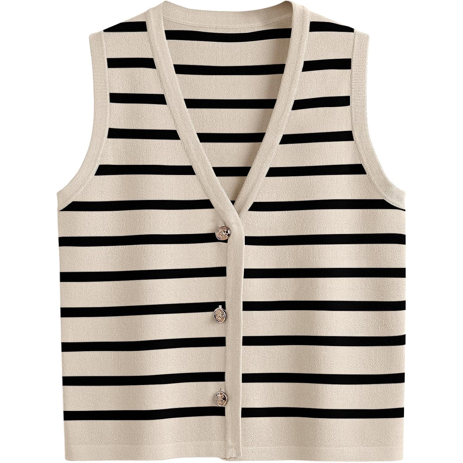 Lillusory Vest Tops For Women 2026 Summer Outfits Striped Sweaters Button Up Casual Blouses Jacket Fashion Clothes