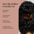 Kitsch Small Flat Claw Clips For Women - Stylish Flat Hair Clips, Strong Hold For Thick & Fine Hair | Non-Slip For Secure, Comfortable All-Day Wear -Tortoise Design