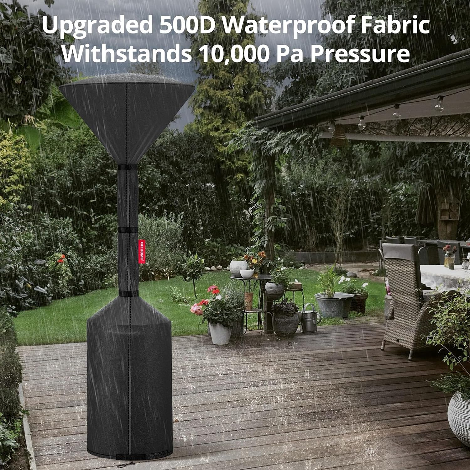 Patio Heater Covers, [2026 Upgraded Tear-Resistant Fabric] Waterproof With Robust Zipper,Dustproof/Wind/Sunlight/Snow-Resistant, (89"H X 33"D X 19"B ,Black)