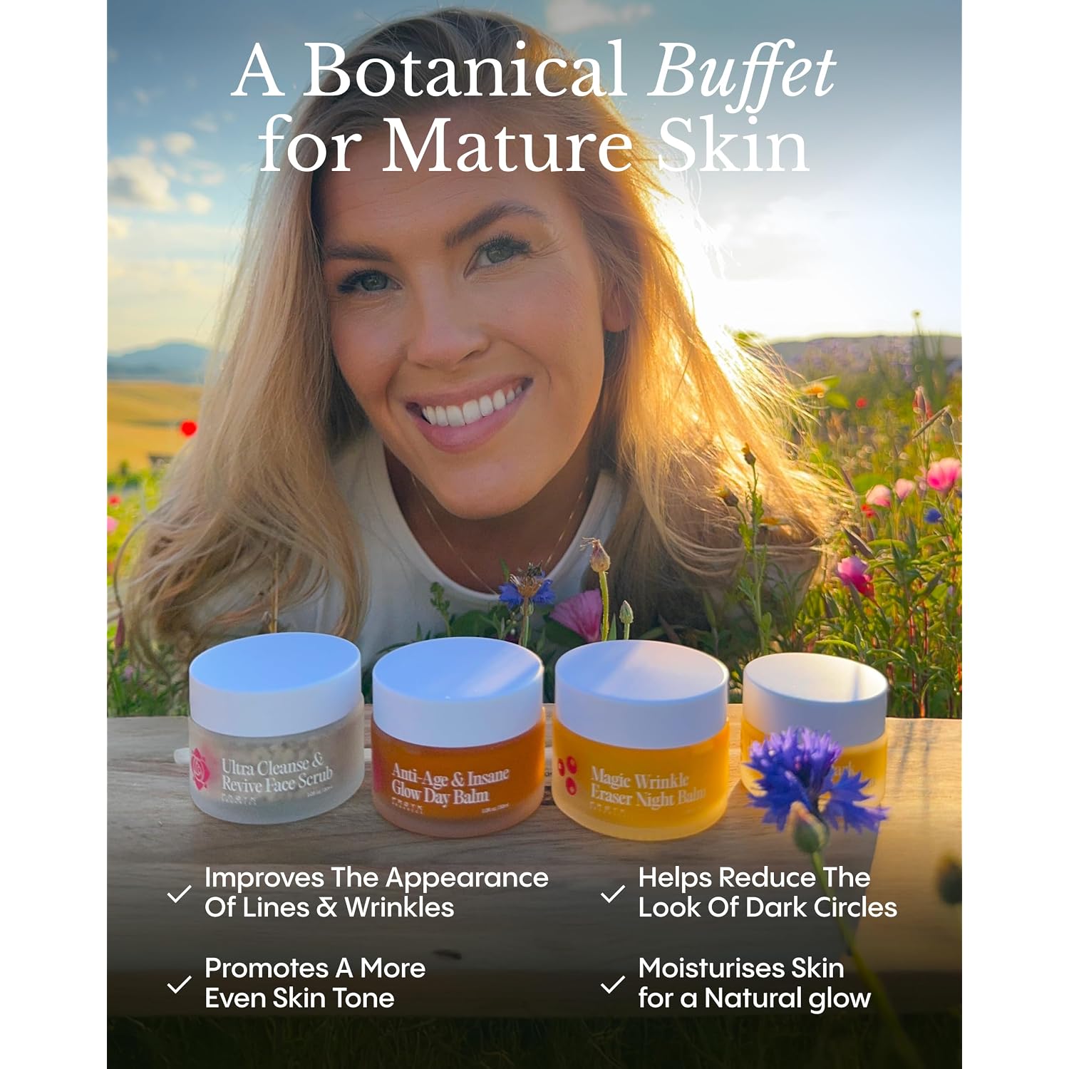 Frøya Organics The Complete System For Mature Women’S Skin | 4-Piece Set With Face Scrub, Day And Night Balm & Eye Balm | With Rosehip, Calendula & Sea Buckthorn | 60 Day Supply