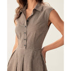 Rihoas Women'S Plaid Dress Sleeveless Button Up Midi A Line Dress Office Work Dress