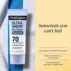 Neutrogena Ultra Sheer Dry Touch Sunscreen Lotion Spf 70 Broad Spectrum Uva Uvb Protection Lightweight Water Resistant Up To 80 Minutes Oil Paba Oxybenzone Free, 3 Fl Oz