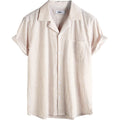 Vatpave Mens Striped Summer Shirt Casual Button Down Short Sleeve Beach Shirts Cotton Shirts For Men