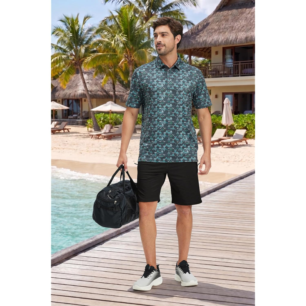Qpngrp Mens Shorts Casual Drawstring Zipper Pockets Elastic Waist