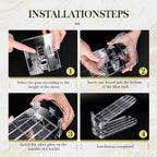 Shoe Slots Organizer 12 Pack - Shoe Stacker,3 Levels Adjustable,Space Savers 50%,Double Layer Holders For Closet (Transparent),Organizador De Zapatos