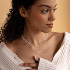 Dainty 14K Gold Plated/Silver Cubic Zirconia Diamond Necklaces for Women,Simple CZ Layered Gold Silver Necklaces Stack Trendy Jewelry Gifts