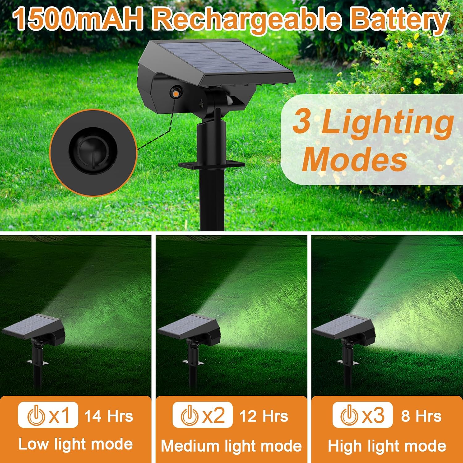 Solar Spot Lights Outdoor, [6 Pack/65 Led/3 Modes] Solar Landscape Spotlights, Solar Powered Christmas Halloween Lights, Ip68 Waterproof Wall Lights For Walkway Yard Garden Driveway(Cool White)