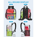 Clear Backpack Stadium Approved, 12X10.5X6 Inches Clear School Bag | 0.4Mm Thickened Pvc, Wider Shoulder Straps, Small Clear Bag For Stadium Events, School, Concert, Work, Festival