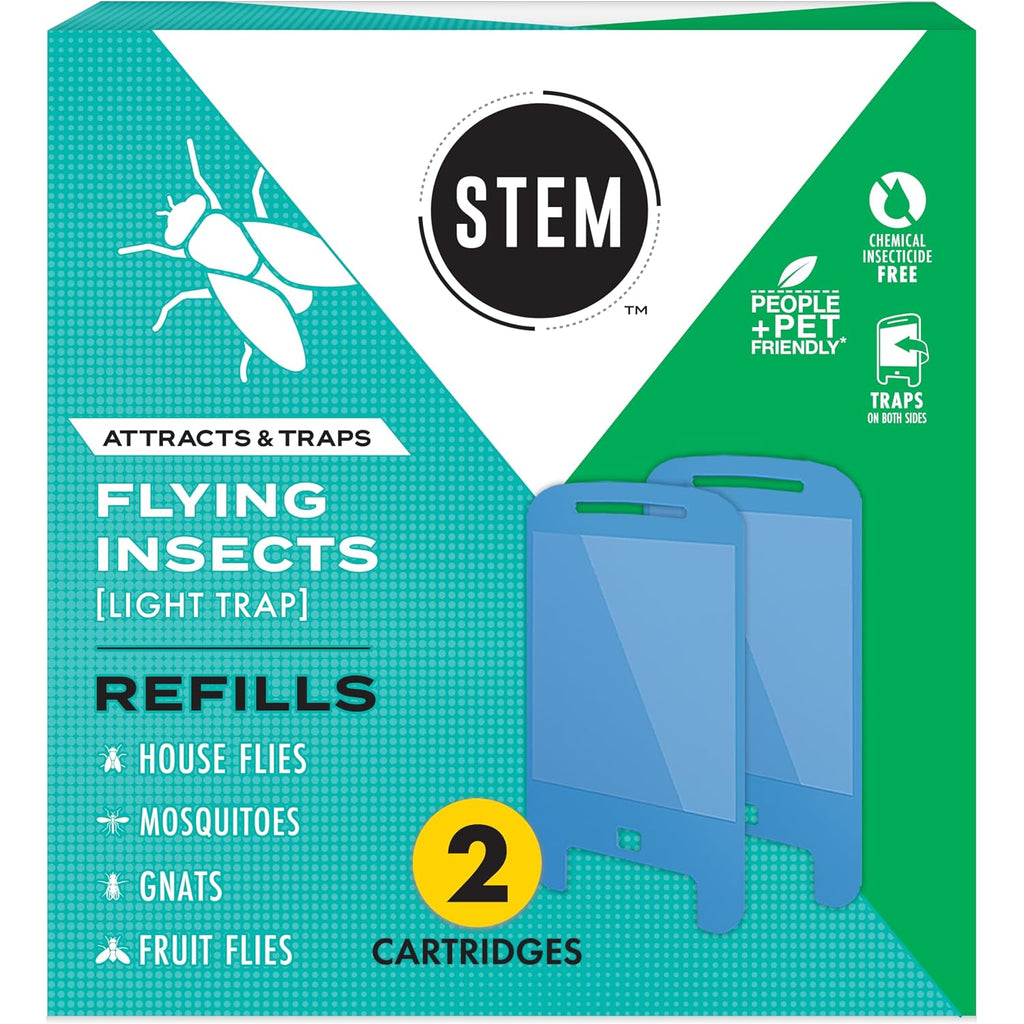 Stem Flying Insect Light Trap Refill Cartridges, Indoor Fruit Fly Trap, Insecticide-Free Pest Control For Home, Attracts And Traps Insects, Official Stem Refills - 2 Count
