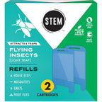 Stem Flying Insect Light Trap Refill Cartridges, Indoor Fruit Fly Trap, Insecticide-Free Pest Control For Home, Attracts And Traps Insects, Official Stem Refills - 2 Count