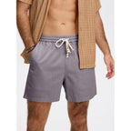 Comdecevis Men'S 5" Linen Shorts Casual Elastic Waist Drawstring Shorts For Lounge Summer Beach Vacation