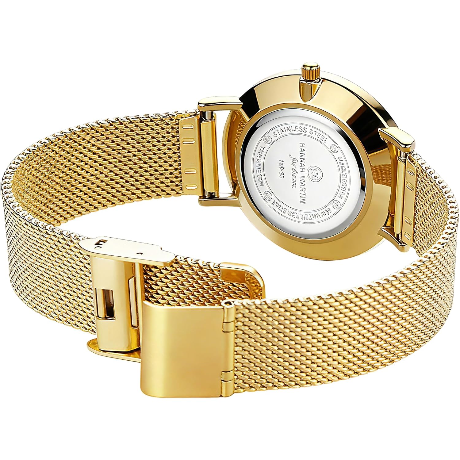 Hannah Martin Watches For Women Analog Women'S Watch With Stainless Steel Expansion Band Minimalist Slim Dial 30M Waterproof Ladies Dress Wristwatch For Casual Daily Business