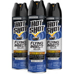 Hot Shot Flying Insect Killer, 15 Ounces (180 Oz Total), Aerosol Kills Houseflies, Mosquitoes And Flying Insects Indoors And Outdoors, Clean Fresh Scent, 3 Pack