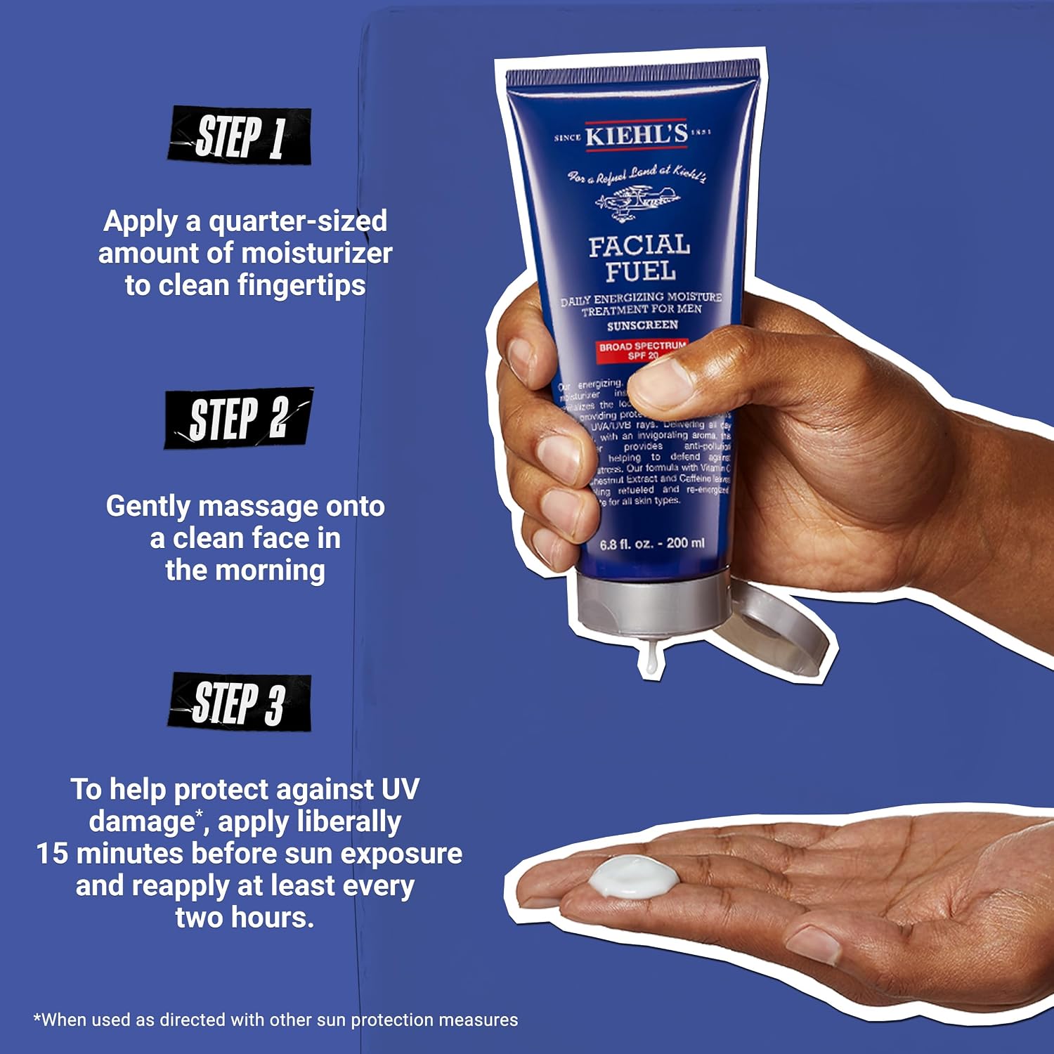 Kiehl'S Facial Fuel Moisturizer With Spf 20 For Men, Energizing Face Moisturizer For Dull Skin, Non-Greasy Feel, Hydrating Lotion And Broad Spectrum Sunscreen, With Caffeine, Vitamin C & Vitamin E