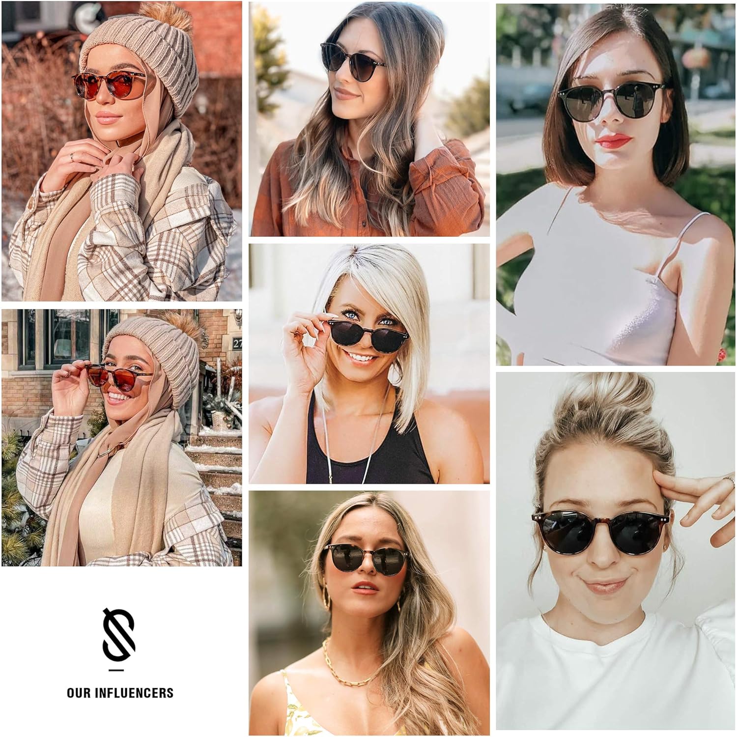 SOJOS Small Round Classic Polarized Sunglasses for Women Men Vintage Style UV400 Lens MAY SJ2113