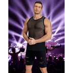 Coofandy Men Casual Tank Tops Mesh Shirt See Through Sleeveless Shirts Muscle Fishnet Fitted Tee Clubwear Summer