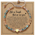 yupoxiu Inspirational Gifts for Women Birthday - Healing Natural Stone Bracelets, Thinking of You Get Well Soon Gifts for Women Friend Sister