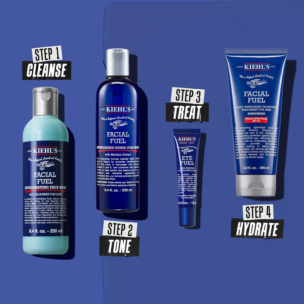 Kiehl'S Facial Fuel Moisturizer With Spf 20 For Men, Energizing Face Moisturizer For Dull Skin, Non-Greasy Feel, Hydrating Lotion And Broad Spectrum Sunscreen, With Caffeine, Vitamin C & Vitamin E